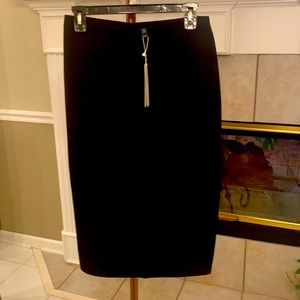 NWT EILEEN FISHER  SILK&ORGANIC COTTON INTERLOCK  PENCIL SKIRT SIZE PM BLACK